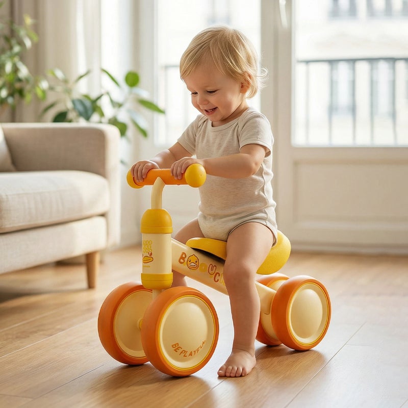 B.Duck - Baby Balance Bike, Anti-slip Handle & Wheels, Indoor/Outdoor Ride, Yellow, 1- 2 Y - Image 2